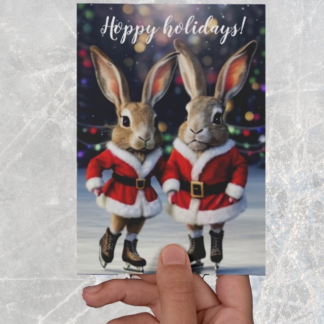Cute Christmas Bunnies Rabbit lover bunny  Card (Creator Uploaded)