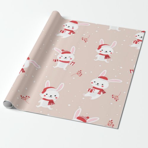 Cute Christmas Bunny Wrapping Paper