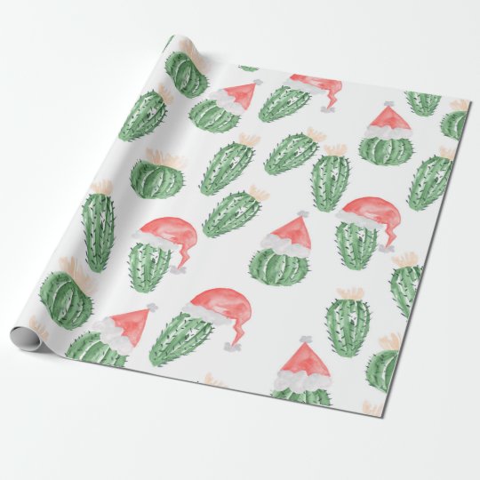 Cute christmas cactus holiday wrapping paper | Zazzle.com