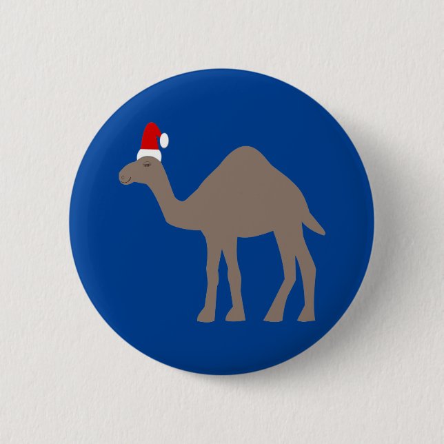 Cute Christmas Camel Button (Front)