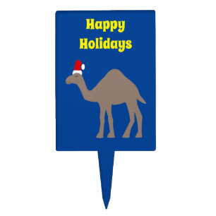 Cute Christmas Camel Custom Cake Topper