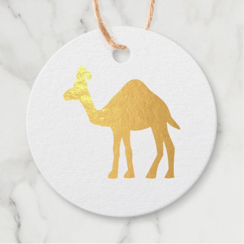 Cute Christmas Camel Custom Foil Favor Tags