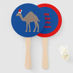 Cute Christmas Camel Custom Hand Fan