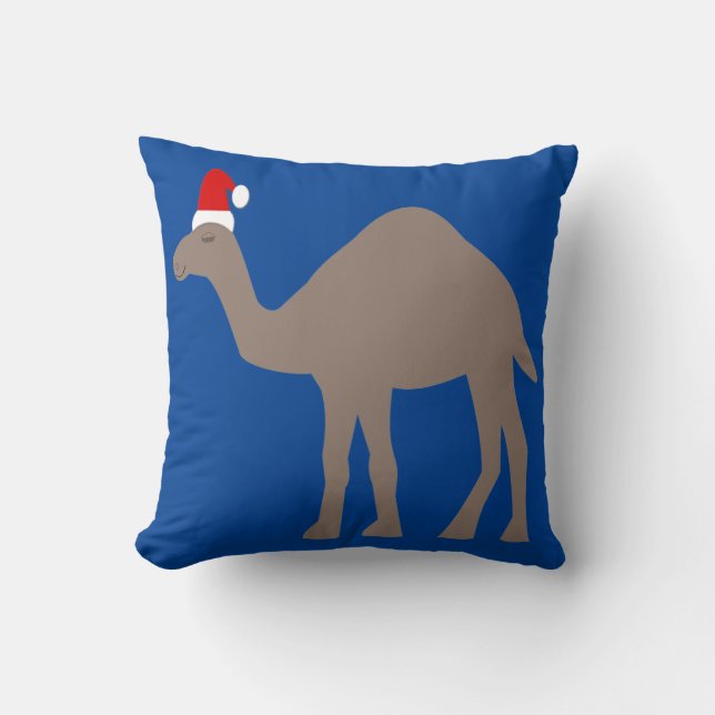 Cute Christmas Camel Double Side Patterned Throw Pillow (Front)