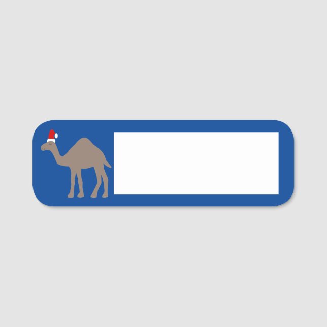 Cute Christmas Camel Name Tag (Front)
