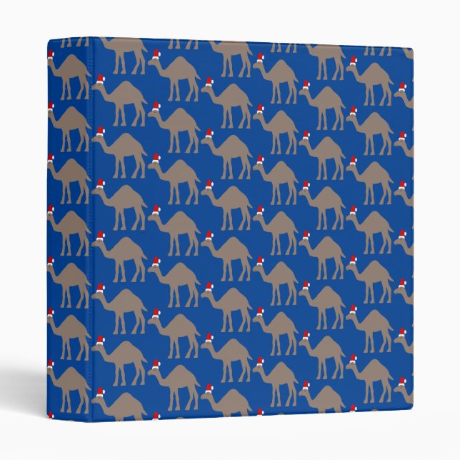 Cute Christmas Camel Patterned 3 Ring Binder (Front/Spine)
