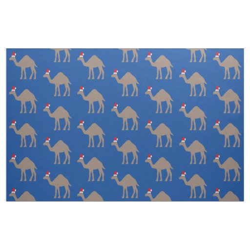 Cute Christmas Camel Patterned Fabric
