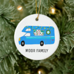 Cute Christmas Camper RV Holiday CUSTOM Ceramic Ornament<br><div class="desc">Decorate your home with this fun motorhome ornament. Makes a great holiday,  housewarming or wedding gift! You can customize it and add text too. Check my shop for lots more colors and patterns!</div>