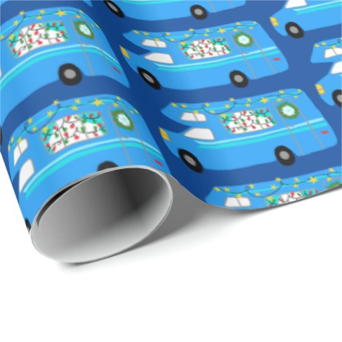 Cute Christmas Camper Vintage Motorhome RV Xmas Wrapping Paper