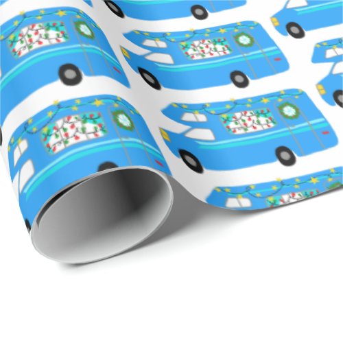 Cute Christmas Camper Vintage Motorhome RV Xmas Wrapping Paper