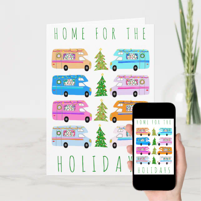 Cute Christmas Camper Vintage Motorhomes RV Xmas Card | Zazzle