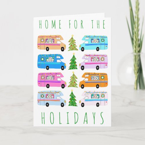 Cute Christmas Camper Vintage Motorhomes RV Xmas Card