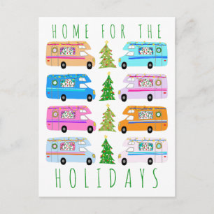 Cute Christmas Camper Vintage Motorhomes RV Xmas Postcard