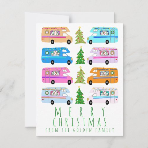 Cute Christmas Camper Vintage RVs Custom Tree_Free Holiday Card
