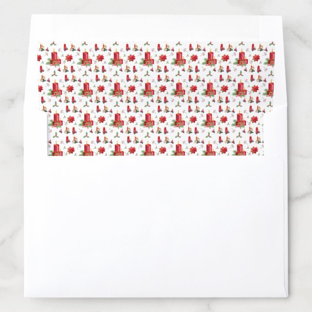 Cute Christmas Candles Envelope Liner (In Envelope)