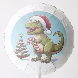 Cute Christmas candy cane dinosaur Balloon