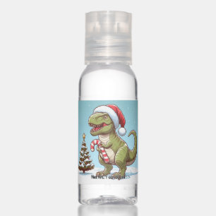 Cute Christmas candy cane dinosaur Hand Sanitizer