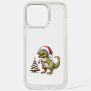 Cute Christmas candy cane dinosaur iPhone 15 Pro Max Case