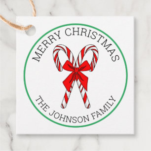 Cute Christmas Candy Cane to and From Gift Tags