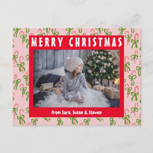 Cute Christmas Candy Canes Xmas Holiday CUSTOM Postcard