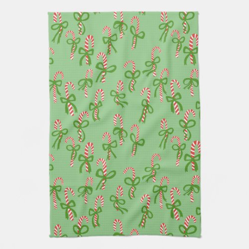 Cute Christmas Candy Canes Xmas Holiday Minty Kitchen Towel