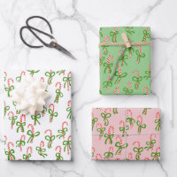 Cute Christmas Candy Canes Xmas Holiday Variety Wrapping Paper Sheets