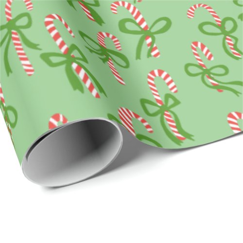 Cute Christmas Candy Canes Xmas Holiday Wrapping Paper