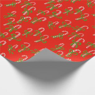 Cute Christmas Candy Canes Xmas Holiday Wrapping Paper