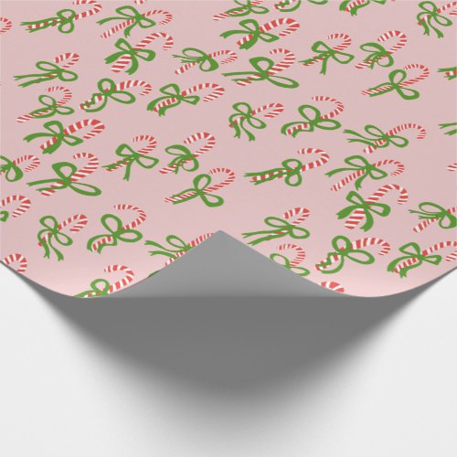 Cute Christmas Candy Canes Xmas Holiday Wrapping Paper
