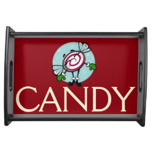 CUTE CHRISTMAS CANDY GIRL SMALL SERVING TRAY