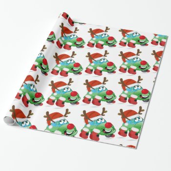 Cute Christmas Car Cartoon Wrapping Paper by ChristmaSpirit at Zazzle