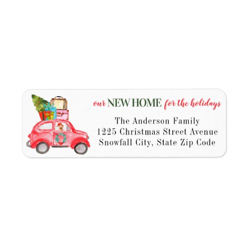 Cute Christmas Car Luggage New Home Holiday Moving Label