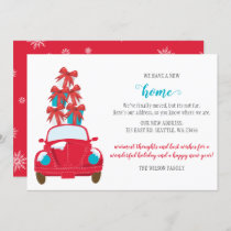 Cute Christmas Car We've Moved Holiday Cards