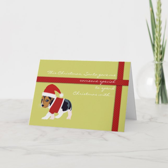 Cute Christmas Card (Dog) - Customizable (Front)