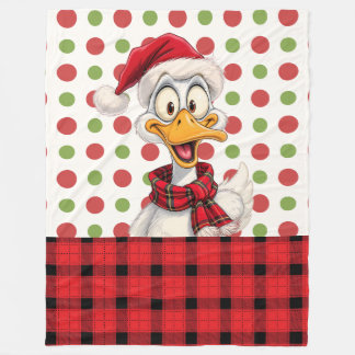 Cute Christmas Cartoon duck Fleece Blanket