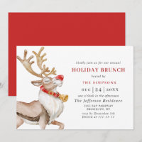 Cute Christmas Cartoon Reindeer HOLIDAY BRUNCH