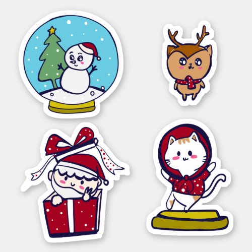 cute christmas cartoon stickers by NATTTSPACE