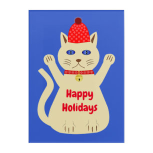 Cute Christmas Cat Acrylic Print