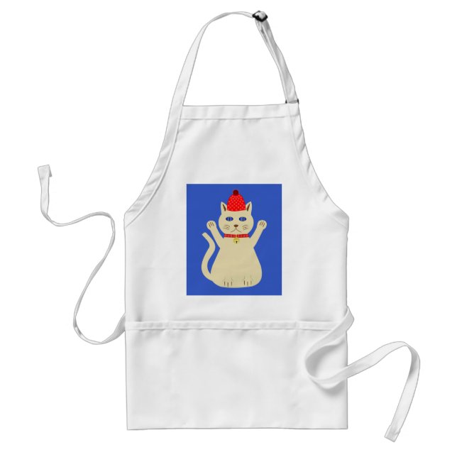 Cute Christmas Cat Adult Apron (Front)