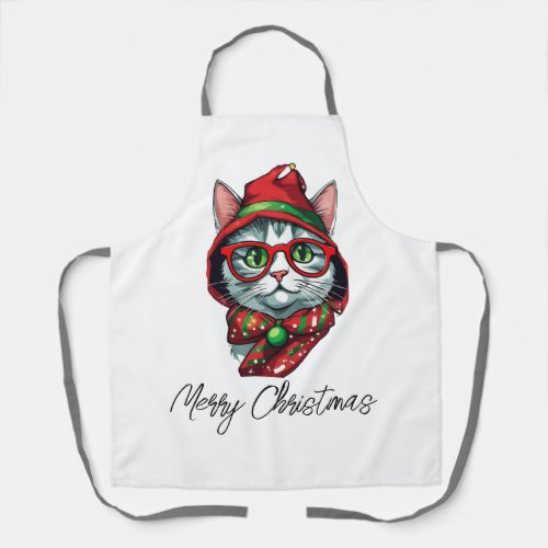 Cute Christmas Cat Aprons Kids Mens Womens Chef Apron