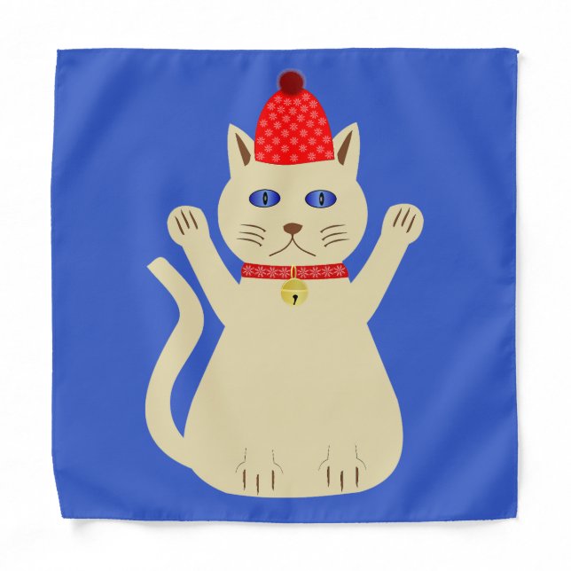 Cute Christmas Cat Bandana (Front)
