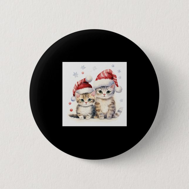 Cute Christmas Cat   Button (Front)