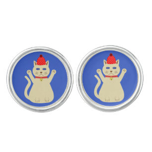 Cute Christmas Cat Cufflinks