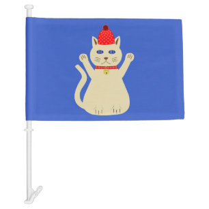 Cute Christmas Cat Custom Car Flag