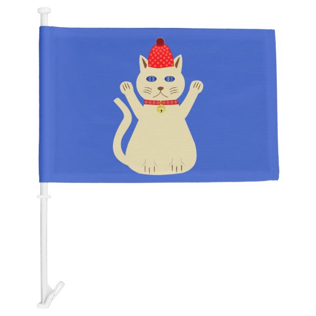 Cute Christmas Cat Custom Car Flag (Front)