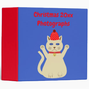 Cute Christmas Cat Custom Photo Album 3 Ring Binder
