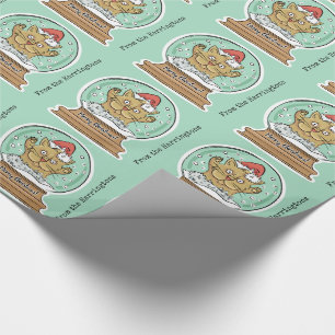 Cute Christmas Cat custom text wrapping paper