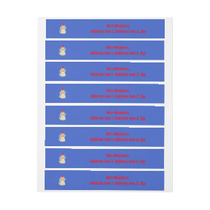 Cute Christmas Cat Custom Wrap Around Address Label