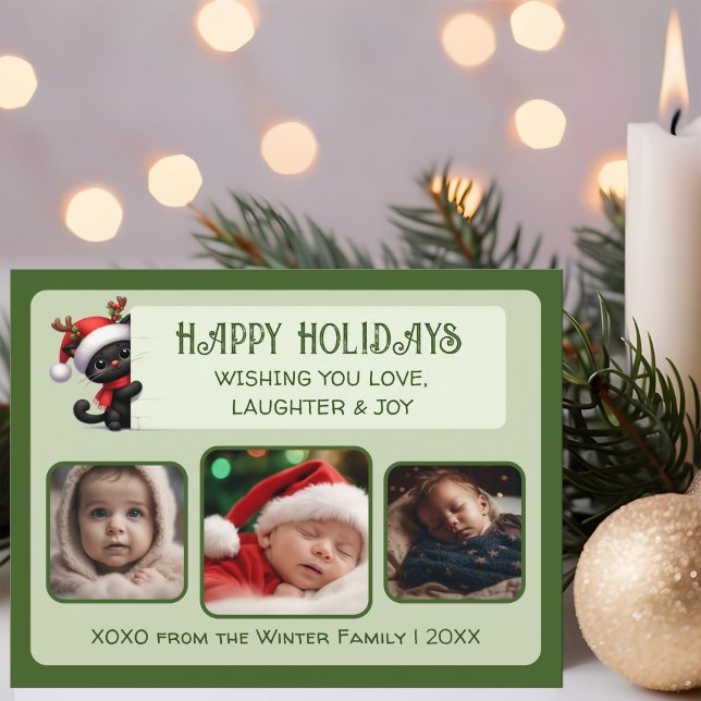 Cute Christmas Cat - Customizable Photo Postcard (Creator Uploaded)