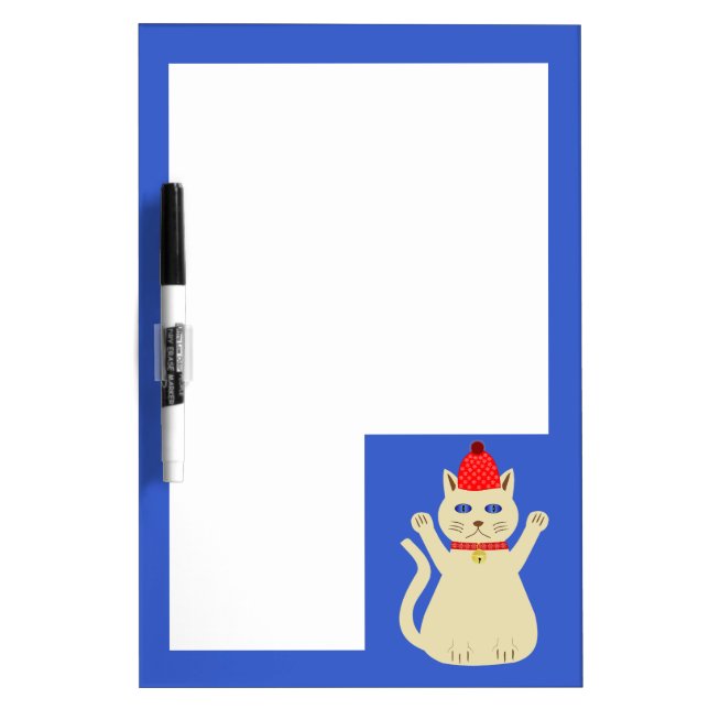 Cute Christmas Cat Dry Erase Board (Front)